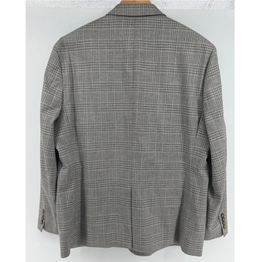 Lauren Ralph Lauren Gray Glen Plaid Blazer Ultra Flex Sport Coat 48R Black Label